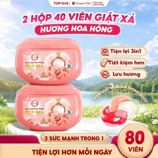 Viên Giặt Xả TOPGIA 3in1 Hương Hoa Hồng Và Lavender Làm Sạch Dịu Nhẹ,Tiện Lợi, Lưu Hương 72H