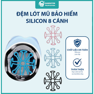 Đệm lót mũ bảo hiểm silicon 8 cánh êm mềm thoáng khí giúp đội mũ thoải mái