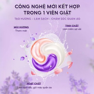 Viên Giặt Xả TOPGIA 3in1 Hương Hoa Hồng Và Lavender Làm Sạch Dịu Nhẹ,Tiện Lợi, Lưu Hương 72H