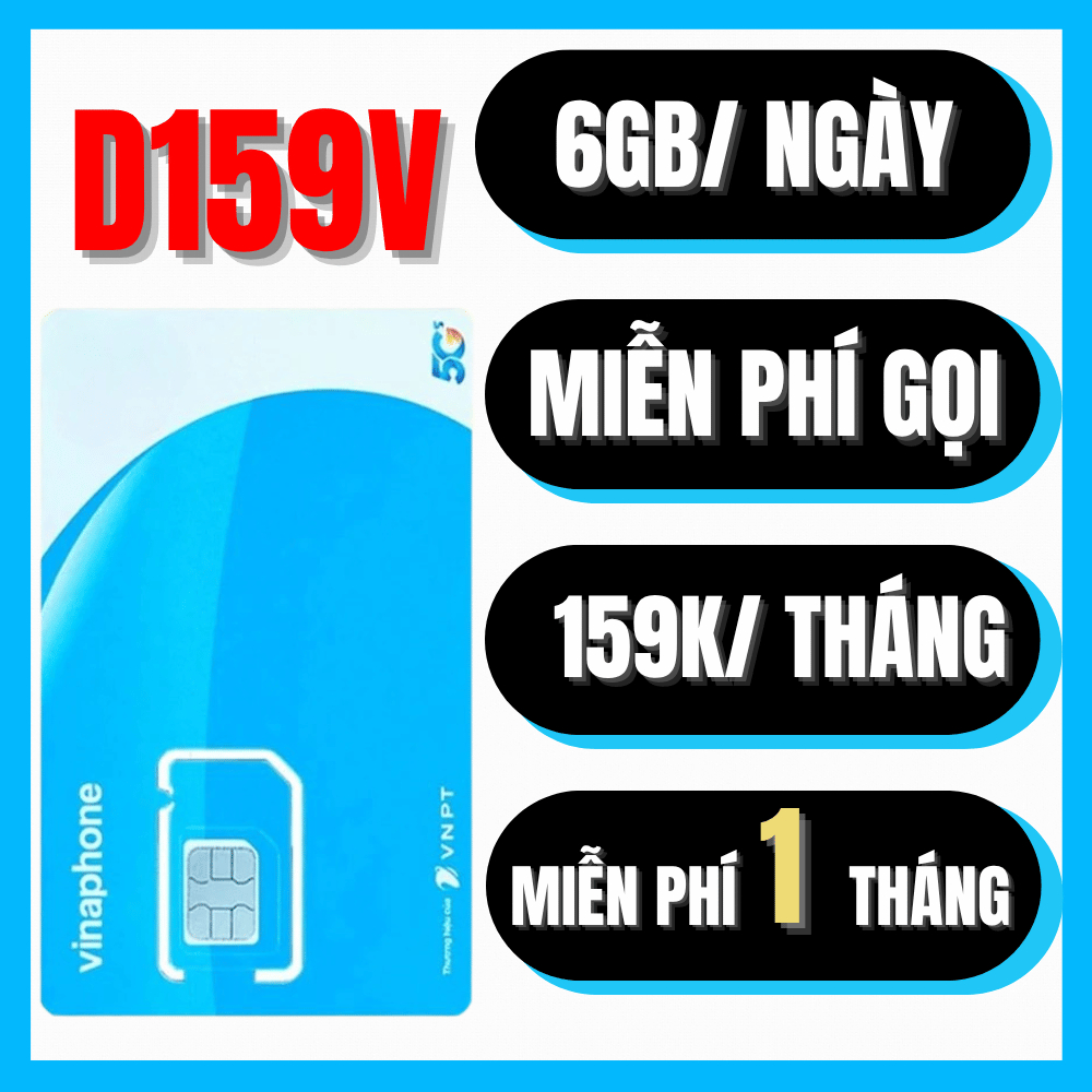 SIM 4G VINAPHONE VD149 / D159V TẶNG 6GB/NGÀY + MIỄN PHÍ NGHE GỌI 2 ...