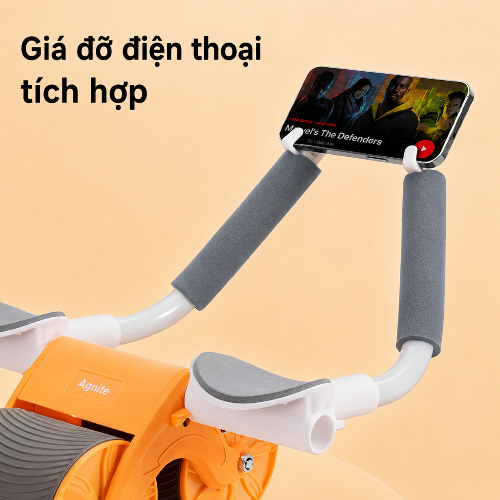Con lăn tập bụng AGNITE Bánh Lăn Bánh Xe Đôi Chịu Lực Tốt Dễ Sử DụngTập Gym Yoga Tại Nhà