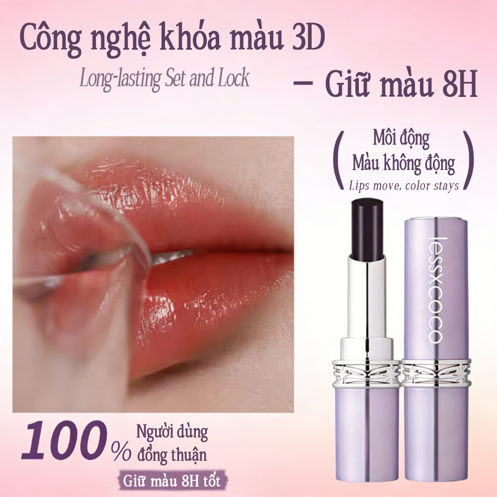 Son bóng GECOMO dưỡng ẩm môi, Hiệu quả, Không gây khô môi, Chống Nước, Dưỡng Ẩm, 4 Màu Đa Dạng