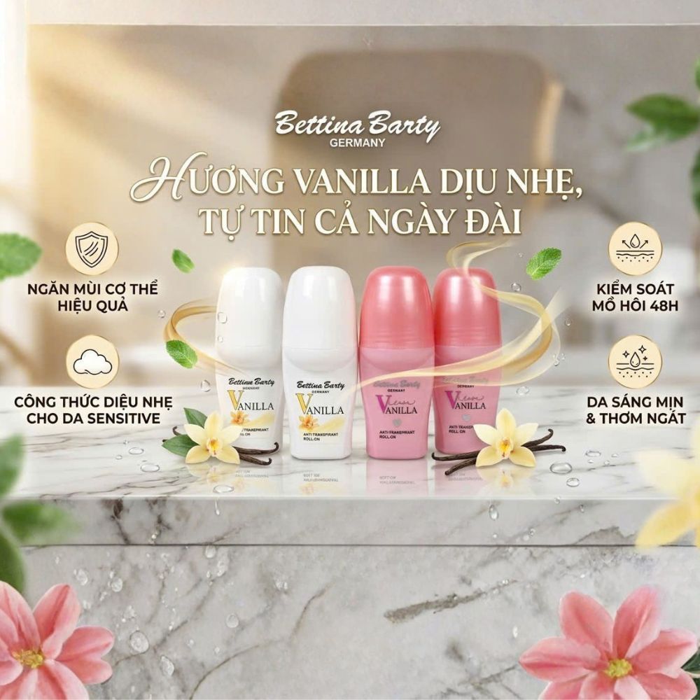 [Hàng nội địa Đức] Lăn khử mùi Vanilla Bettina Barty của Đức
