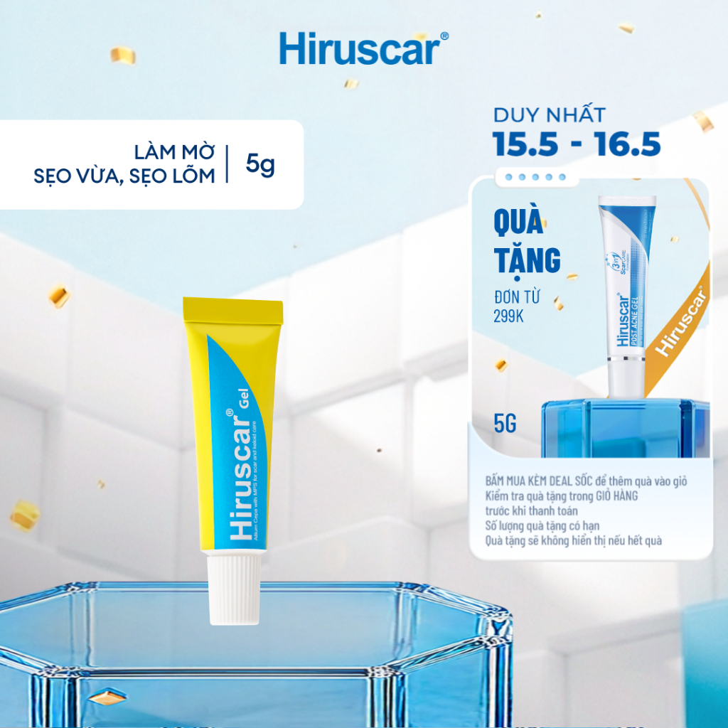 Gel cải thiện sẹo vừa, sẹo lõm, sẹo thâm Hiruscar 5g - 1