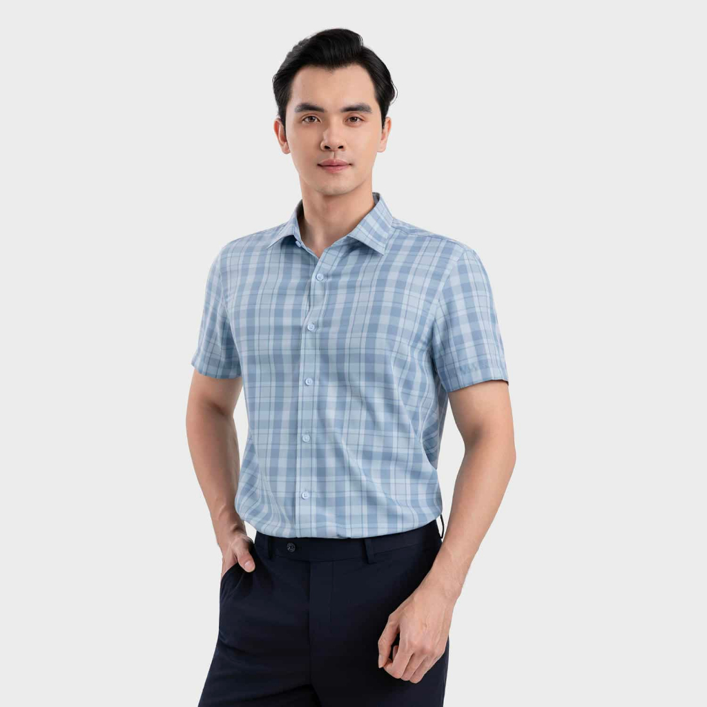 [MẪU MỚI] Áo sơ mi nam Aristino Slimfit, Họa tiết Đan Lát lịch lãm, sang trọng ALS00103