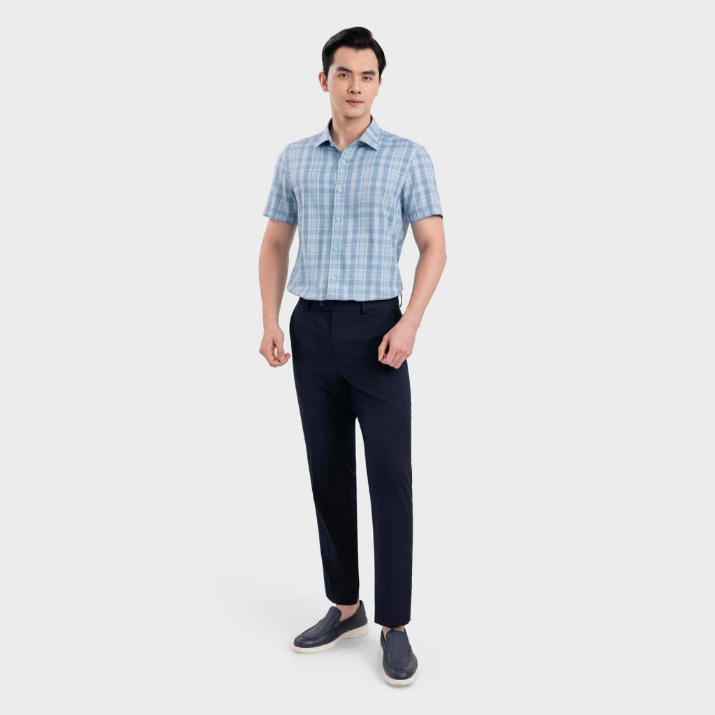 [MẪU MỚI] Áo sơ mi nam Aristino Slimfit, Họa tiết Đan Lát lịch lãm, sang trọng ALS00103