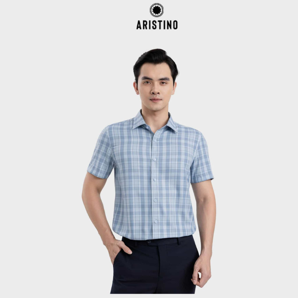 [MẪU MỚI] Áo sơ mi nam Aristino Slimfit, Họa tiết Đan Lát lịch lãm, sang trọng ALS00103