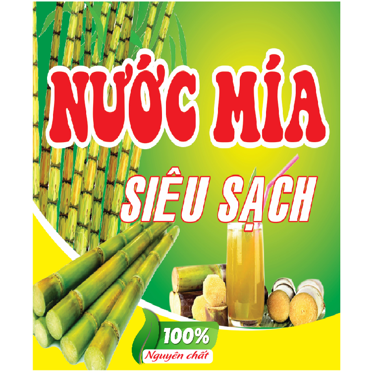 Đề can in nước mía siêu sạch bóc Dán Quầy Nước Mía, Tủ Mía, Máy Ép Mía chống nước nhiều kích thước giá siêu rẻ