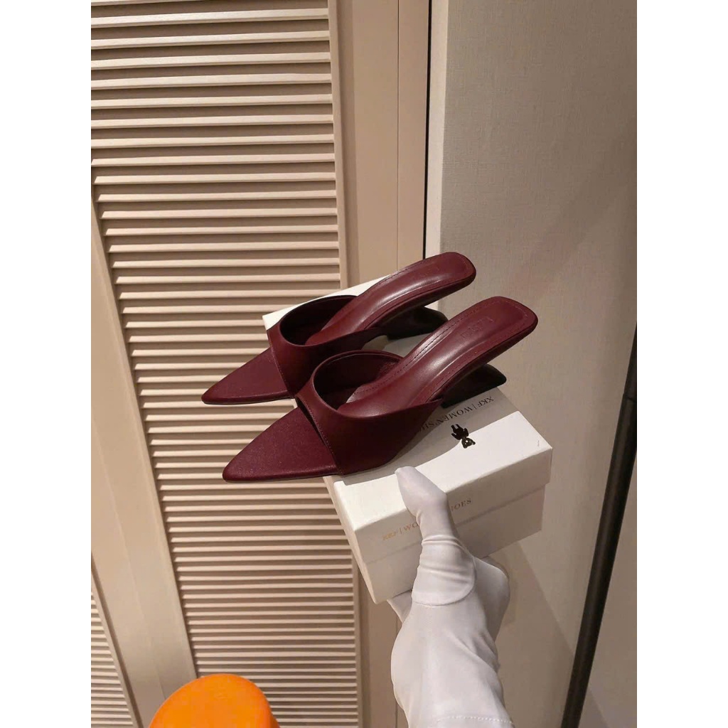 Dép Nữ Mũi Nhọn Đế Xuồng 5 Phân Quai Bảng Chất Lụa Mới – Dép Cao Gót Nữ Êm Chân Tôn Dáng Phong Cách Thanh Lịch