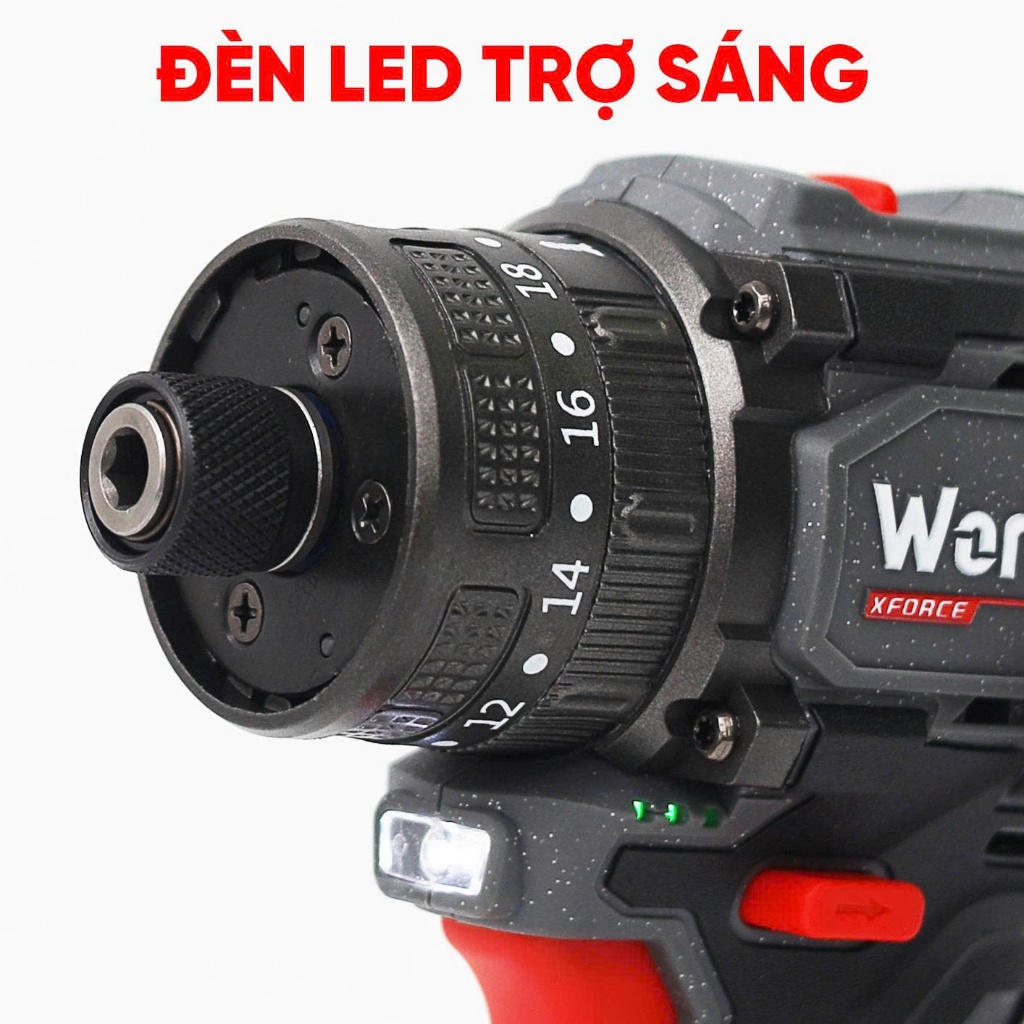 Máy chuyên vít cấp trượt có Búa WORKFIX WF-VT6503PRO, Lực siết 55Nm, Có ngậm vít nhanh - Không than