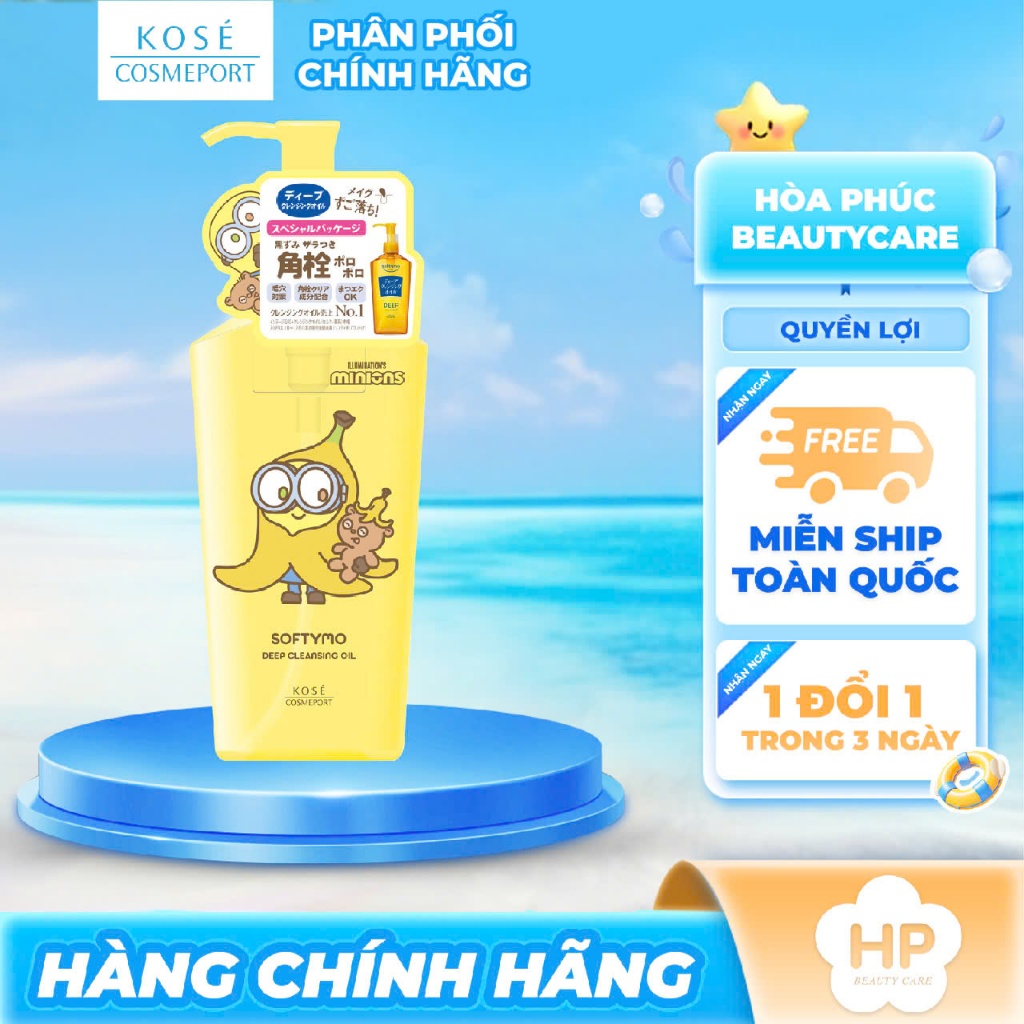Dầu Tẩy Trang Giúp Làm Sạch Sâu Phiên Bản Giới Hạn Minions Kose Softymo Deap Cleansing Oil (240ml)