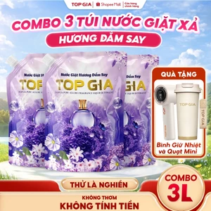Nước Giặt Xả TOPGIA Hương Đắm Say An Toàn Lành Tính, Lưu Hương 72H, Túi 1L