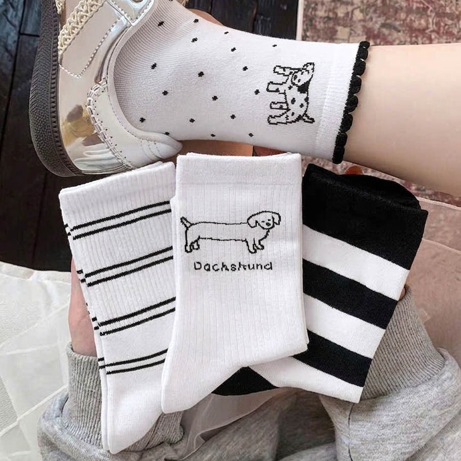 Tất vớ nam nữ cổ trung phong cacha Hàn Quốc thời trang, chất liệu mềm mịn thoáng khí - Ekiu Shop