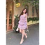 Đầm 2 dây tơ tầng cuốn hoa