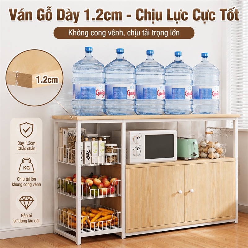 Kệ đựng đồ nhà bếp đa năng khung thép carbon Bàn làm việc nhà bếp chất lượng Kệ để đồ nhà bếp chắc chắn