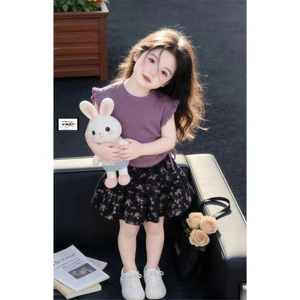 Váy sinh nhật bé gái, Áo kiểu cho bé gái cotton mix chân váy hoa nhí xoè có lót 10-35kg Sunny Kids