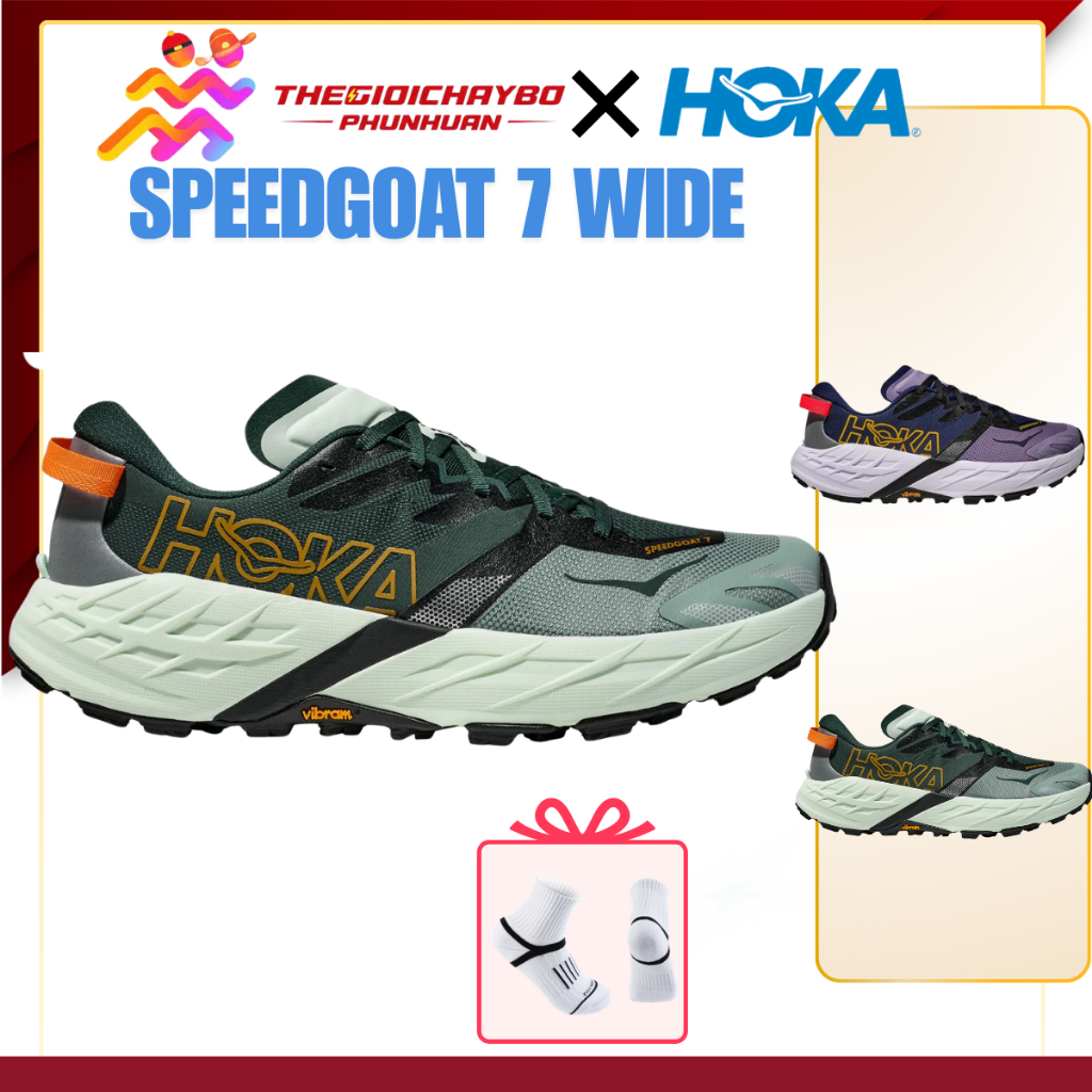 Giày Chạy Trail Hoka Speedgoat 7 Wide  – Giày Chạy Địa Hình Bám Tốt, Êm Nhẹ Cho Chân Bè