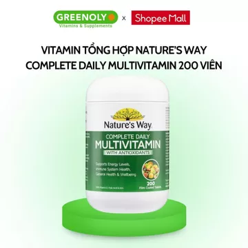 Vitamin Tổng Hợp Nature’s Way Complete Daily Multivitamin Hỗ Trợ Bổ Sung Vitamin Và Khoáng Chất 200 viên