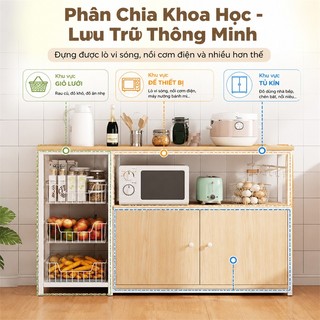 BMZAR Kệ Để Lò Vi Sóng 4 tầng chất lượng cao Kệ để đồ nhà bếp Mang theo bốn giỏ Tủ Bếp Đa năng Có thể tải 500kg