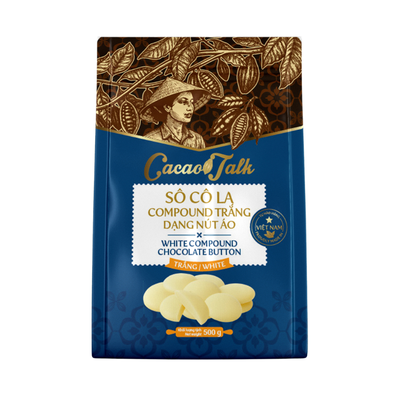 Socola Compound Đen - Trắng Dạng Hạt Nút Áo Cacao Talk (Túi 1kg)