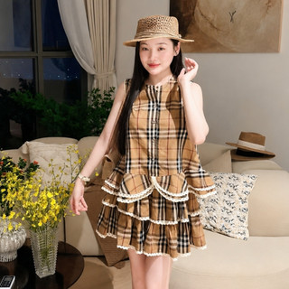 Set áo sát nách chân váy kẻ MIA nữ phong cách tiểu thư vintage mặc đi chơi cực xinh S181