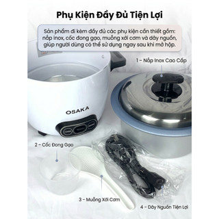 Nồi Cơm Điện Mini OSAKA RC-121 1.0L – Lòng Nồi Chống Dính, Nhỏ Gọn Tiện Dụng