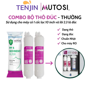 Combo Thô Mutosi Gồm Lõi 1 PP 5 Micron Loại Thường Và Lõi 2 OCB Lõi 3 PP1 Micron Dạng Đúc Dùng Cho Máy Lọc Nước RO....
