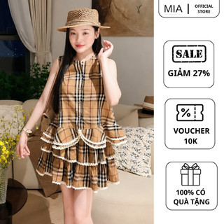 Set áo sát nách chân váy kẻ MIA nữ phong cách tiểu thư vintage mặc đi chơi cực xinh S181