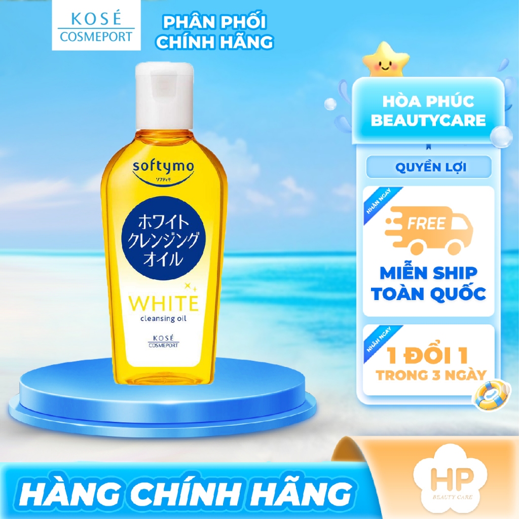 Dầu Tẩy Trang Giúp Dưỡng Sáng Da Kosé Softymo White Cleansing Oil (Chai 60mL)