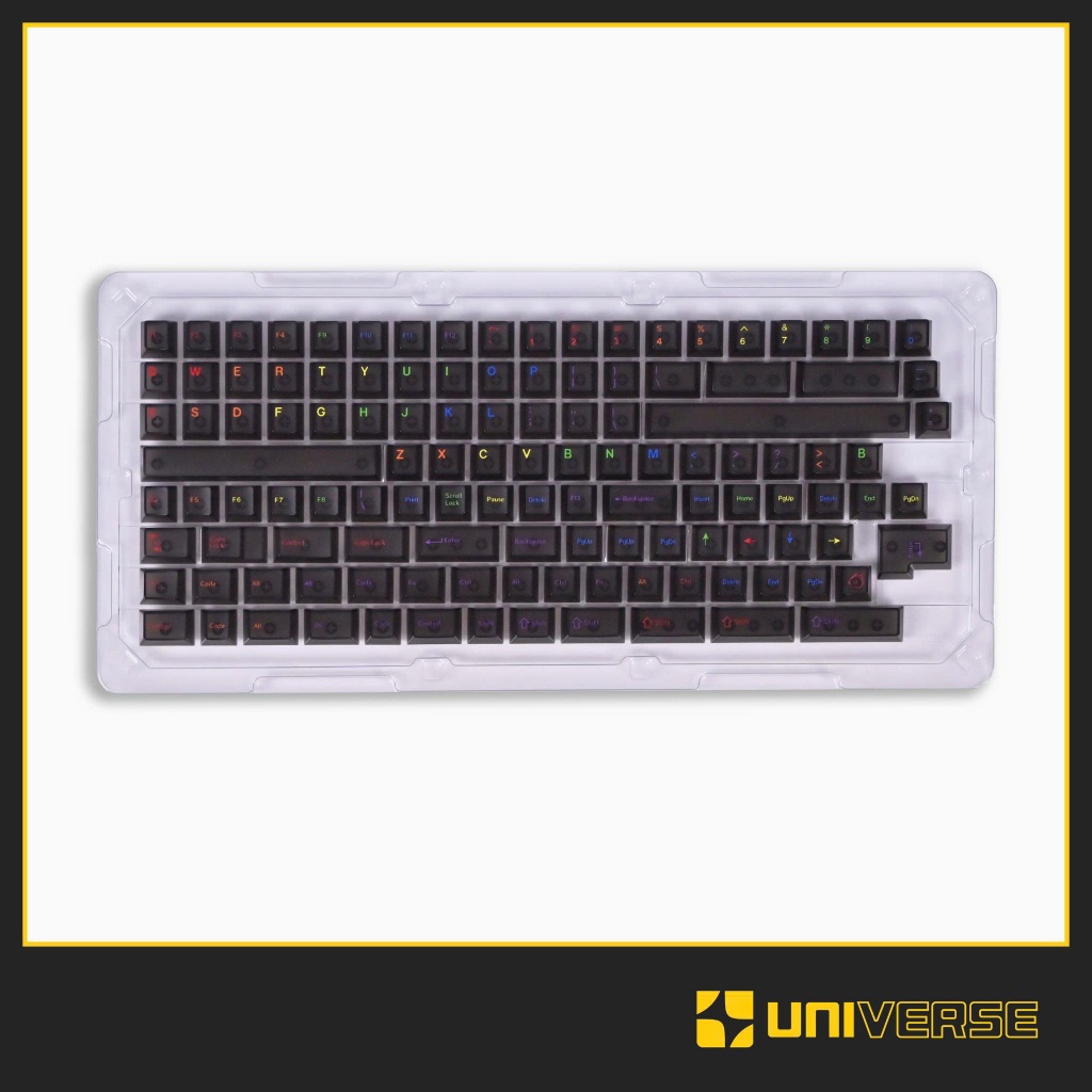 Keycap Aifei Midnight Rainbow Xuyên Led ABS In UV Profile Cherry Alice 122 Nút Keycap Trong Suốt Đen Sương Mờ Universe | BigBuy360 - bigbuy360.vn