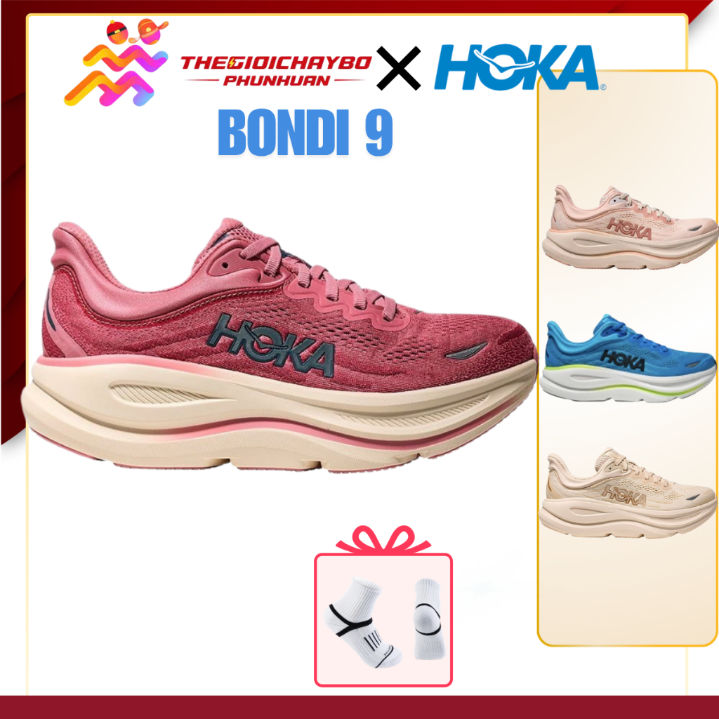 [Voucher 28%] Hoka Bondi 9 - Giày Chạy Bộ Hoka Nam Nữ Chính Hãng