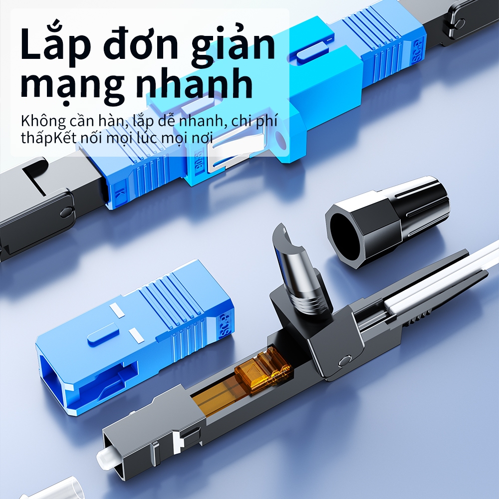 Đầu nối nhanh cáp quang SC/UPC/APC, đầu nối cáp quang FTTH tích hợp sẵn cho mạng viễn thông và di động