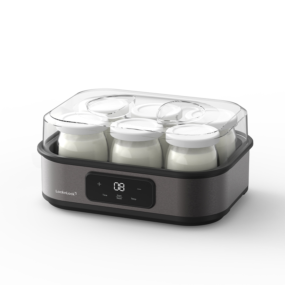 Máy Làm Sữa Chua LocknLock Digital yogurt maker EJY213GRY 1.08L kèm 6 hũ thủy tinh Màu xám - K-MALL