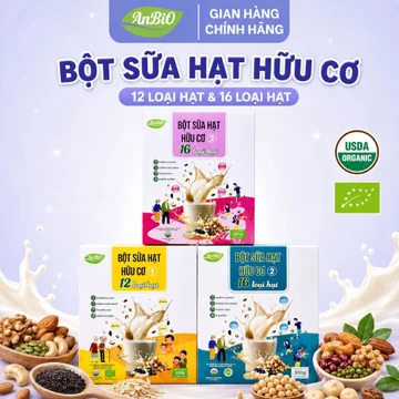 [ ANBIO ] Bột Sữa Hạt Hữu Cơ Anbio 12-16 Loại Hạt 300g ( Hộp 15 gói ) Pha sữa tiện lợi