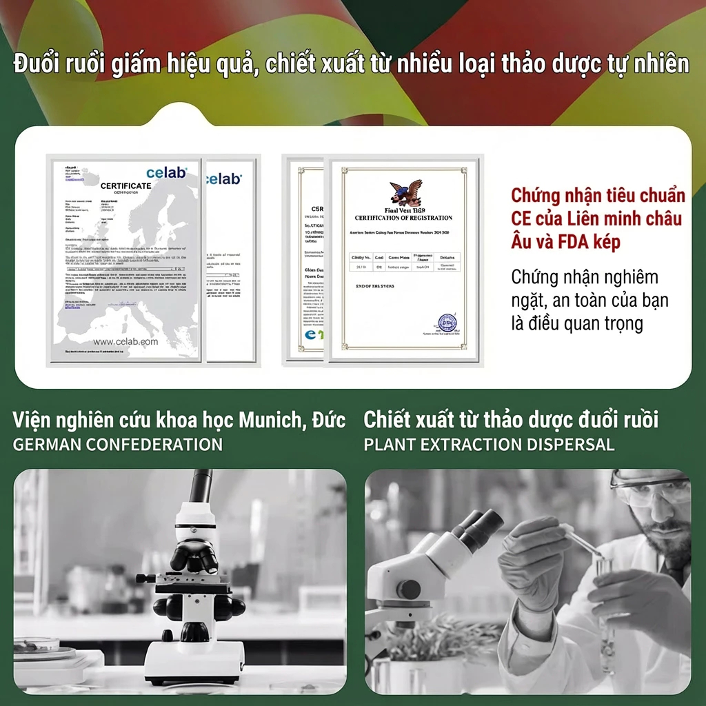 Công nghệ mới của Đức-Nhập khẩu từ Nhật Bản Xua đuổi hiệu quả muỗi, ruồi, bướm đêm