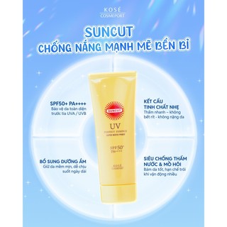 Combo Tinh Chất Chống Nắng, Chống Nước Và Xịt Chống Nắng SPF50+ PA++++ Suncut Kose Nhật Bản 90g, 60g