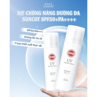 Combo Tinh Chất Chống Nắng, Chống Nước Và Xịt Chống Nắng SPF50+ PA++++ Suncut Kose Nhật Bản 90g, 60g