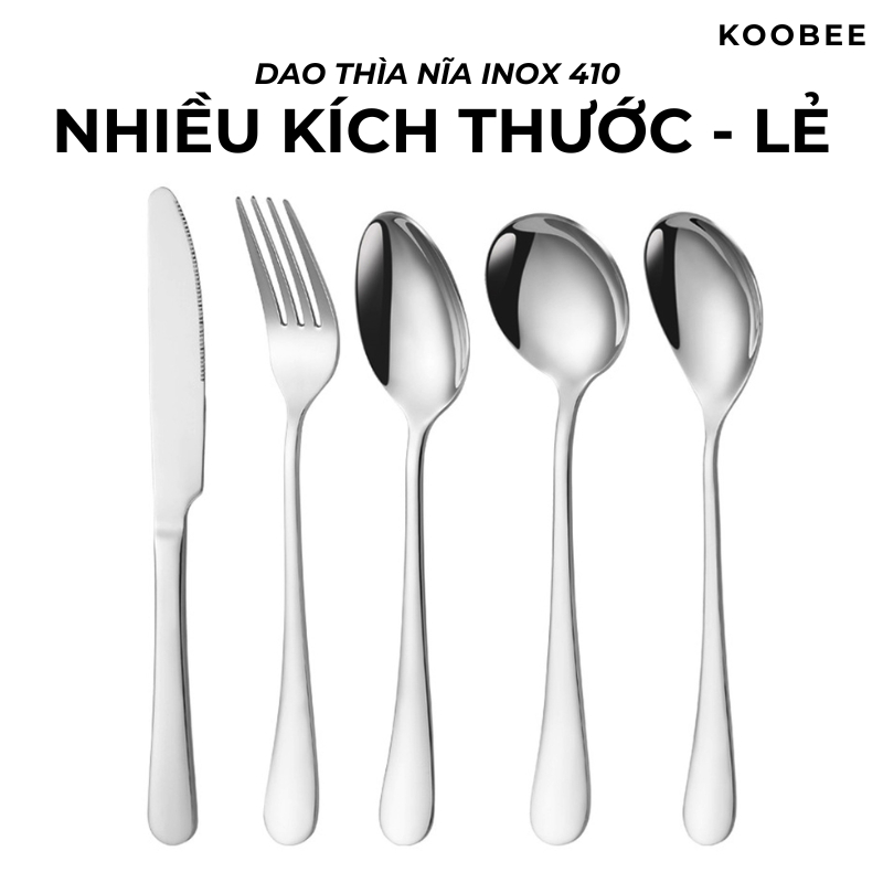 [LẺ] Dao Muỗng Dĩa Inox 410 – Nhiều Kích Cỡ – Dao Bít Tết, Thìa, Nĩa, Muỗng Cafe Dày Dặn Dùng Gia Đình, Nhà Hàng 1010
