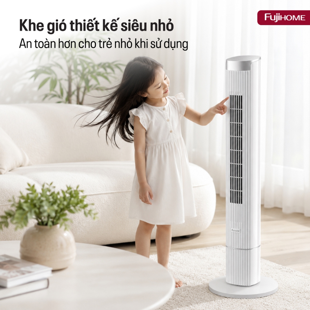 Quạt tháp Inverter làm mát nhanh TF-21HL.DC Nhập Khẩu FUJIHOME, quạt điện cây lọc không khí sạch