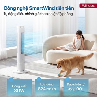 Quạt Tháp Không Cánh Fujihome TF-21HL-DC – Quạt DC Inverter Lọc Không Khí, Siêu Êm, Tiết Kiệm Điện