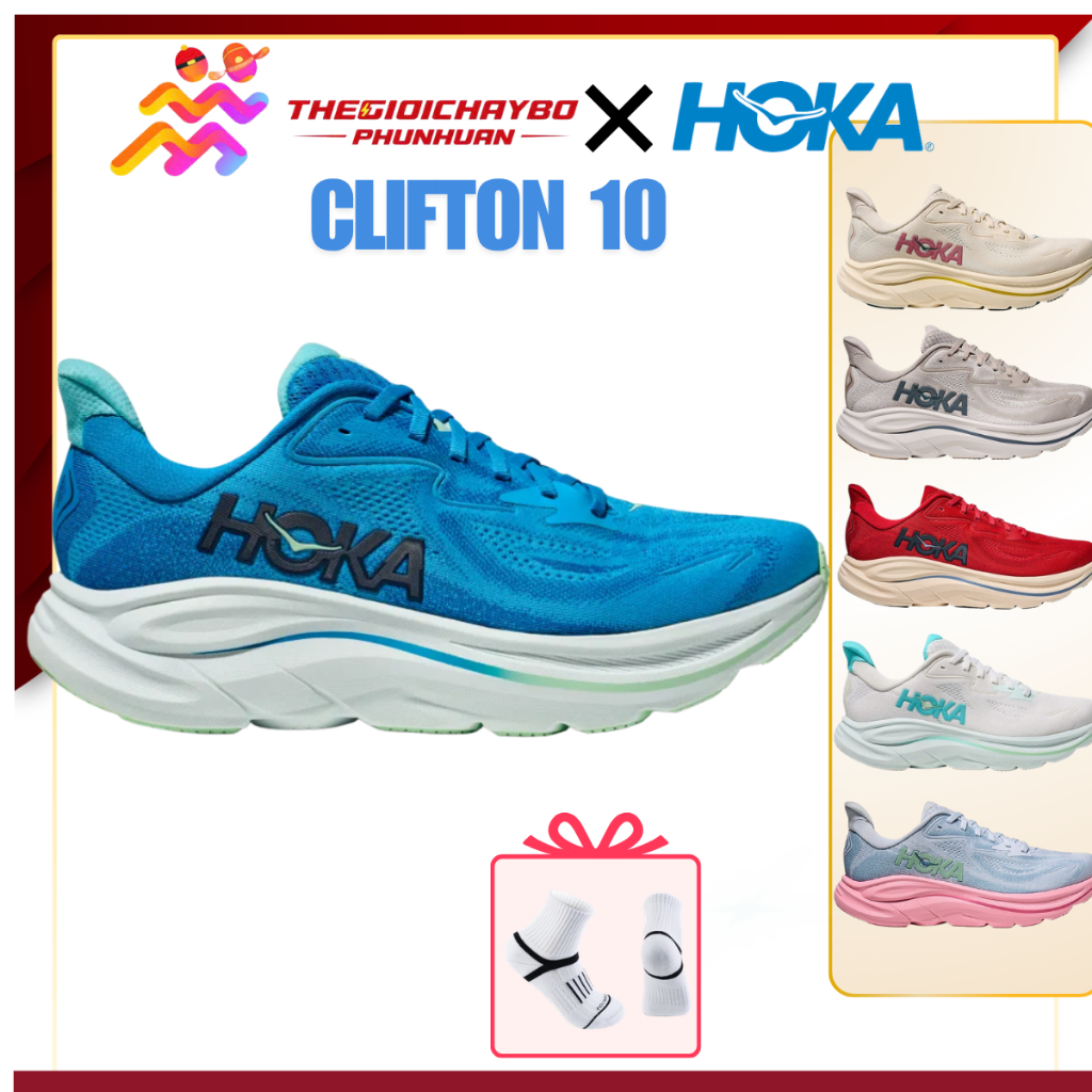 [Voucher 28%] Hoka Clifton 10 - Giày Chạy Bộ Hoka Nam Nữ Chính Hãng