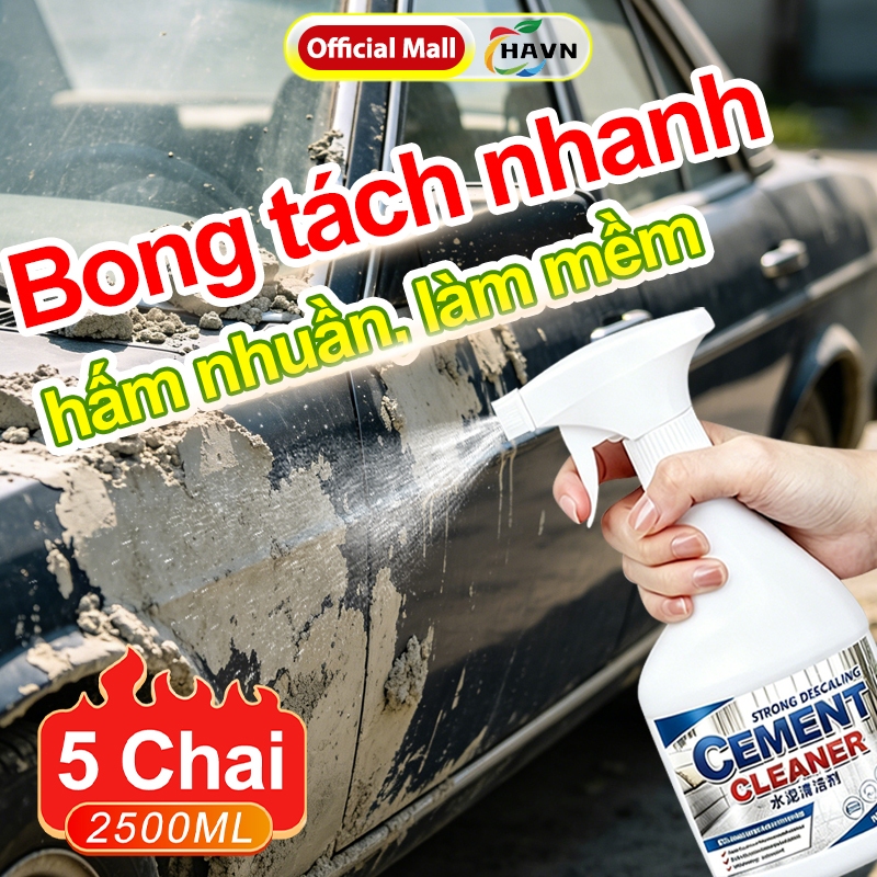 Tẩy xi măng 500ml，Xịt hoạt động nhanh để làm sạch sau xây dựng & cải tạo,Dễ Lau Sơn Xe, Kính Xe
