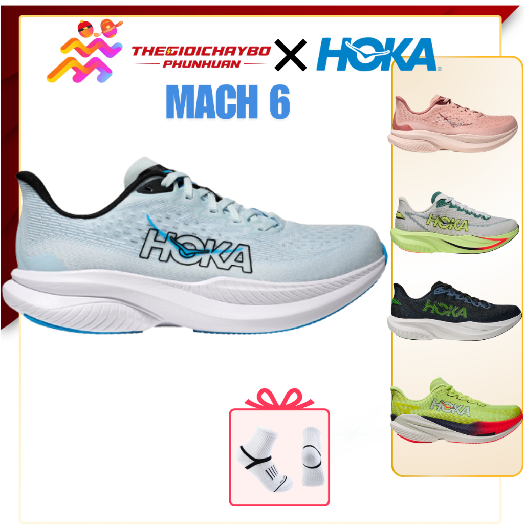 [Voucher 28%] Giày Chạy Bộ Nam Nữ HOKA Mach 6 Mach 7 Mach X 3 - Giày Thể Thao Êm Nhẹ, Thoáng Khí