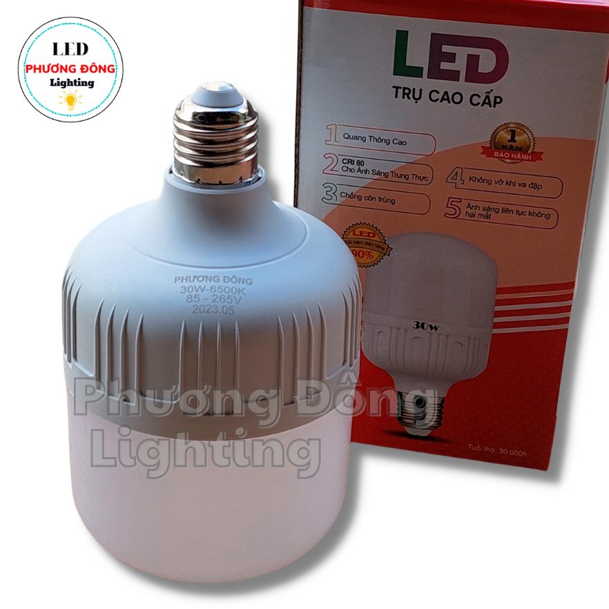 Bóng Đèn LED Trụ Cao Cấp 30W Siêu Sáng, Tiết Kiệm Điện, Bảo Hành 1 Đổi 1 ĐỦ WAT