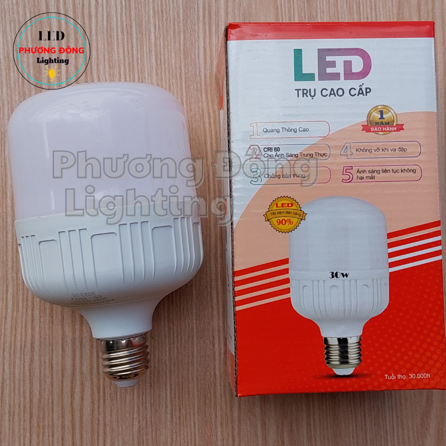 Bóng Đèn LED Trụ Cao Cấp 30W Siêu Sáng, Tiết Kiệm Điện, Bảo Hành 1 Đổi 1 ĐỦ WAT