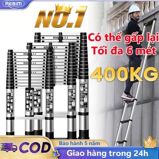 Thang Rút Đơn Chữ I Thang Rút Nhôm Inox Rút Đơn Tùy chọn (1,9–6 m) – Phiên bản nâng cấp