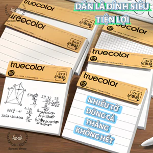 Giấy Note Dán Truecolor Màu Gỗ Tự Nhiên 60/100 Tờ – Giấy Ghi Chú Xé Dán Tiện Lợi Kẻ Ngang / Caro / Trắng Cho Học Tập Văn