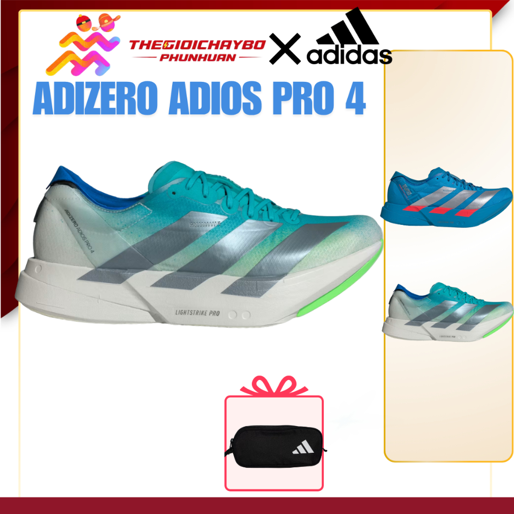 Giày Adidas Adizero Adios Pro 4 Chính Hãng - Giày Chạy Marathon Siêu Nhẹ Đệm Lightstrike Pro