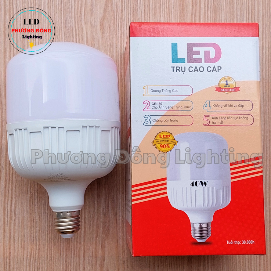 Bóng LED trụ cao cấp LOẠI TỐT 40W ĐỦ WÁT BẢO HÀNH 12 THÁNG