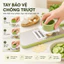 Máy Thái Lát Qcooker Thái Rau Củ Đa Năng Kèm 6 Lưỡi Dao èm Bảo Vệ Tay Cầm, Nạo Củ Quả